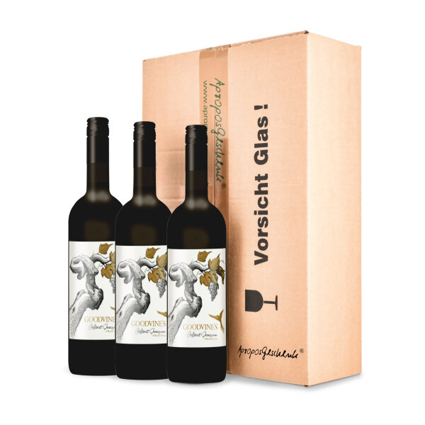 GOODVINES Vorteilspaket Cabernet Sauvignon 3er Pack Wein Alkoholfrei (3 x 750 ml)